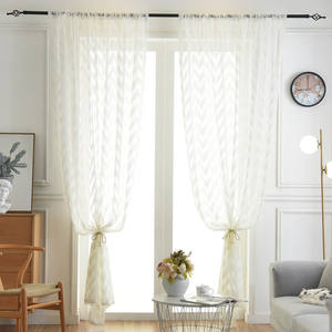 Tende trasparenti per finestre di lusso con luce geometrica decorazione del soggiorno e garza oscurante con tenda Moq bassa - Product Image 4