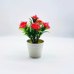 Planta Artificial en Maceta con 7 Flores de Kapok, Decoración Plástica para el Hogar, Pequeño Adorno para Uso en Interiores - Product Image 3