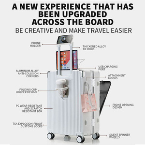 레저 및 비즈니스 기내 휴대용 노트북 운반을 위한 바퀴가 달린 맞춤형 하드 엣지 회전 소형 여행 가방 - Product Image 4