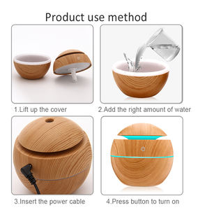 7 Colors Ultrasonic Humidifier Aroma <b>Diffuser</b> Humidifier 130ml Wood Grain Aroma <b>Diffuser</b> Mini Humidifier - Product Image 6