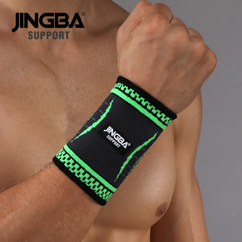 JINGBA OEM/ODM Service Lightweight Nylon Breathable Wrist Wrap for Bodybuilding Gym Exercise Training Wristband Wrist Support