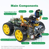 Ahududu Pi için kamera ile LAFVIN 4WD akıllı Robot araç kiti 5 4 4B Python programlama DIY Robot proje kiti APP kızılötesi kumanda
