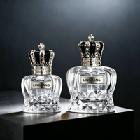 Exclusivo y Creativo Frasco de Perfume de Cristal Transparente de 50ml 100ml, con Atomizador y Caja de Empaque