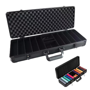 Vente en gros de 200 à 1000 pièces de valises de <span class=keywords><strong>jeu</strong></span> de snooker, boîte noire en métal pour jetons de <span class=keywords><strong>poker</strong></span> avec logo personnalisé et service OEM/ODM, haute qualité - Product Image 2