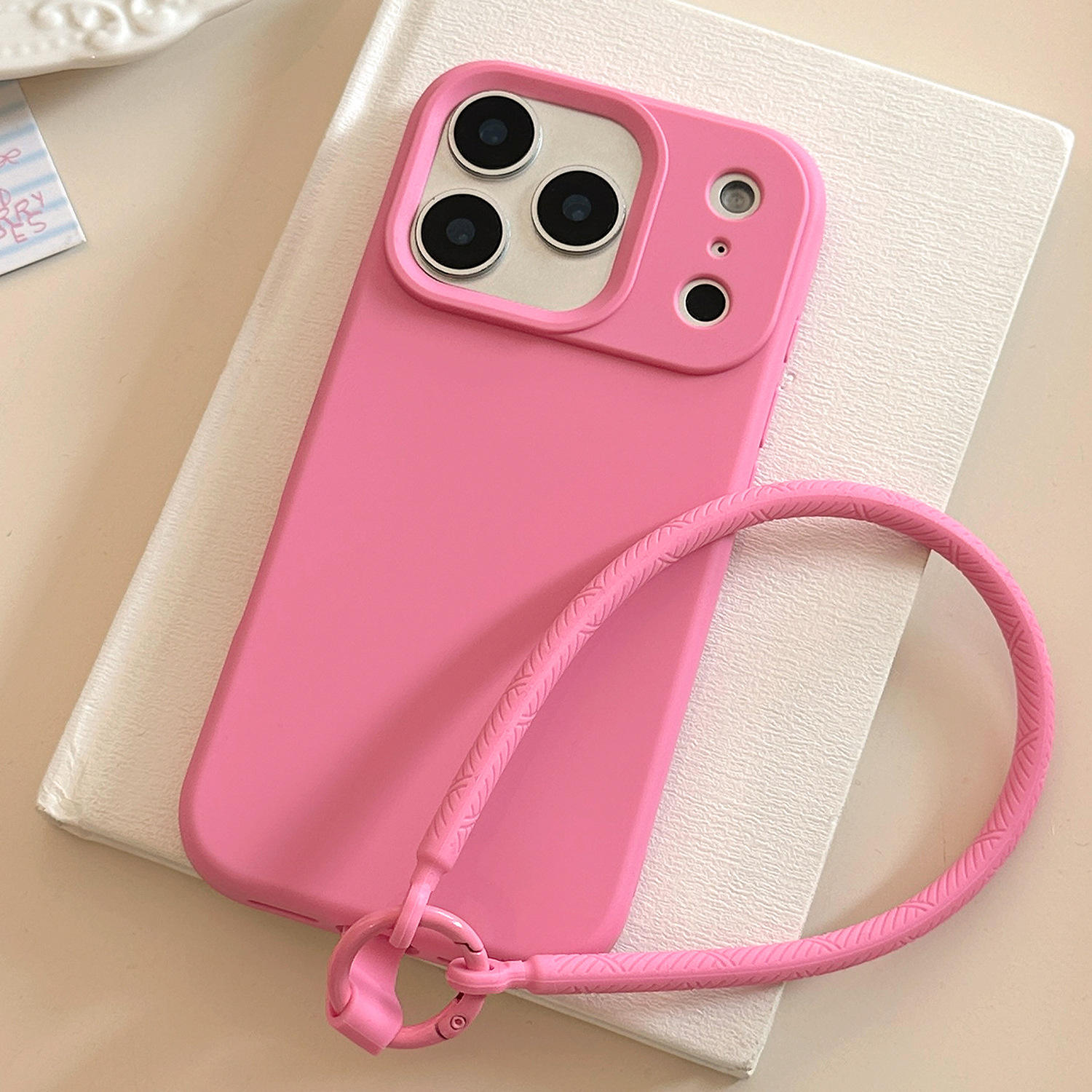 สายซิลิโคนสีชมพูกุหลาบ