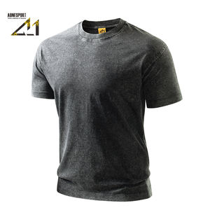 T-shirt Streetwear Vintage Coupe Classique 100% Coton Manches Courtes Uni Décontracté Design Basique - Épaules Tombantes Col Rond - Product Image 4