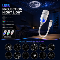 Projecteur USB Ciel Étoilé Galaxie avec Lumière d'Ambiance RGB, Lentille de Projection HD Améliorée, Gradation Continue, Plusieurs Diapositives