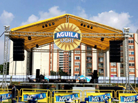 Menara Truss Line Array Aluminium Alloy Premium Berkualitas Tinggi, Sistem Pengangkat, Portabel, Sambungan Baut, Bentuk Persegi