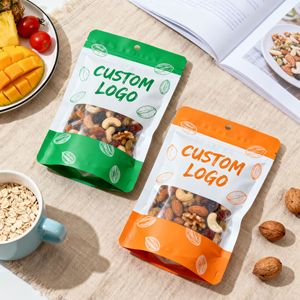 Custom Printed Matte Reusable Zipper Stand up Pouch Plastic Sugar Food Grade <b>Packaging</b> <b>Bags</b> for Candy Dried Fruit Nuts - Product Image 3