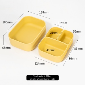 Lonchera de silicona de grado alimenticio, diseño compartimentado, apilable y sellable, ideal para niños, muy vendida. - Product Image 2