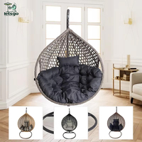 Chaise suspendue œuf en rotin de luxe pour terrasse et balcon, mobilier d'extérieur design moderne