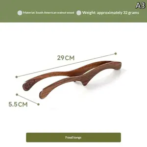 1 Pince de cuisine en bambou pour aliments, toast, salade, sushi, barbecue, <span class=keywords><strong>bacon</strong></span>, steak, pain, gâteau, ustensile de cuisine domestique - Product Image 6