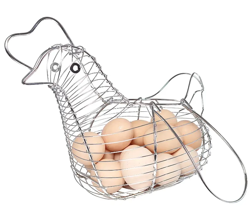 Eggs Iron Storage Basket Chicken Shaped Food Holder Household Vegetables Container