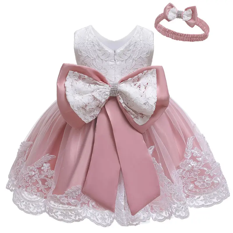 LZH Baby Clothing Girl Dress For Kids 1st Birthday Dress Infant Lace Princess Party Gown Wedding Baby Dresses