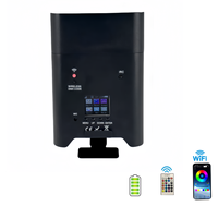 Juego de 10 Luces LED Inalámbricas de Proyección Vertical 6x18W RGBWAUV 6 en 1 con Batería Incorporada IP33 y Control por DMX512/WiFi para Escenarios e Iluminación de DJ