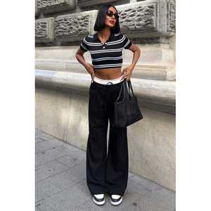 Pantalon droit Sobe taille mi-haute élastique confortable pour femme noir - Product Image 5