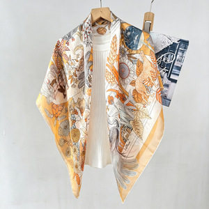 Mediterranean Resort Style Mulberry Silk <b>Chiffon</b> <b>Scarf</b> for Cruise Travel Outfitting - Product Image 2
