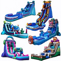 Toboggan gonflable professionnel grand format, imperméable, arc-en-ciel, personnalisé OEM, pour parcs d'attractions