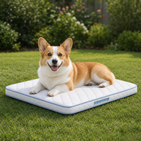 Garten-Hundebett mit Flachem Einstieg und Gesteppter Schlaffläche, Outdoor-Haustierkissen für Kleine Hunde