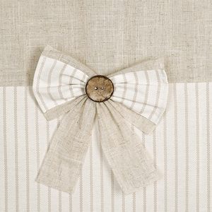 Tessuto misto cotone-lino plissettato tenda da doccia a righe <span class=keywords><strong>Beige</strong></span> Patchwork e Design ad arco <span class=keywords><strong>arredamento</strong></span> Standard per il <span class=keywords><strong>bagno</strong></span> - Product Image 3