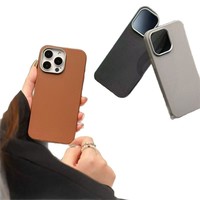 Étui de téléphone en cuir texturé couleur unie avec cadre pour iPhone 17 16 15 14 13 12 – Coque minimaliste anti-chute pour affaires