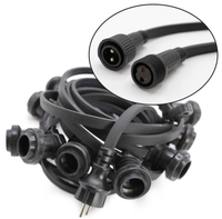 Wasserdichte PVC-Gummi-Isolierte Lichterkette Verlängerungskabel für den Außenbereich Kommerzielles Hochleistungs-E27-B22-Lichtband IP44-Stecker