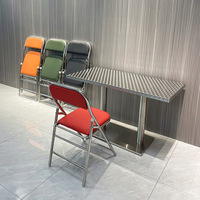 Restaurant coréen moderne Table pliante en acier inoxydable Ensemble carré Butane Gaz BBQ Salon Cuisine Salle à manger Atelier Chambre