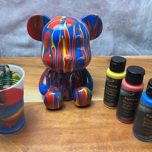ของเล่นดีไซน์เนอร์ DIY แบบกำหนดเองสำหรับศิลปิน ตุ๊กตาหมีนั่งสีขาว ของตกแต่งบ้าน ทำเองได้ อุปกรณ์เสริมฟิกเกอร์ไวนิล ขายส่ง - Product Image 5