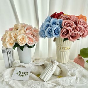 Rosas Artificiales de Nueve Cabezas, Tejido de Tela, Decoración para Bodas, Hogar, Día de la Madre, Día de San Valentín - Product Image 1