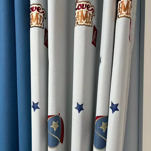 Eleganti <span class=keywords><strong>tende</strong></span> di garza europee per ragazzi a tema Baseball ricamate con funzione di oscuramento per uso della porta della camera dei bambini - Product Image 2