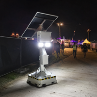 Tragbarer Solar-Lichtturm für den Außenbereich mit Teleskopmast für Baustellenbeleuchtung