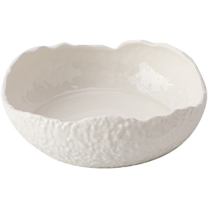 Large Creative Irregular Restaurant <b>Tableware</b> New Black and White Shell Bowl Underglaze Color Ceramic Soup and Salad Bowl - Product Image 5