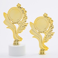 Têtes de trophées universelles au design vintage personnalisables, plaquées or, composants d'insertion pour trophées HP35