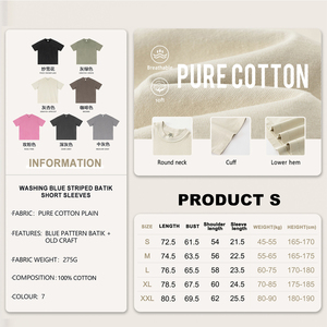 T-shirt décontracté à manches courtes pour homme, style américain, avec logo personnalisé, couture inversée, effet délavé, vente en gros, haute qualité - Product Image 2