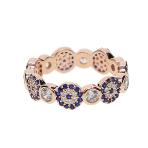 Anillo de banda Eternity de Ojo Turco en Oro Rosa con circonitas brillantes y engaste de circonitas, de alta calidad, precio directo de fábrica - Product Image 5