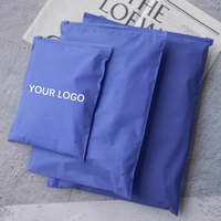 Sac d'emballage compostable en plastique avec fermeture éclair, logo imprimé personnalisé, glissière en plastique, finition mate noire, pour vêtements