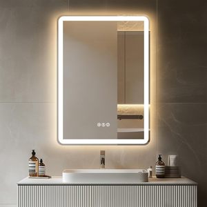 กระจกห้องน้ำ Genie Smart HD Sensor Glass พร้อมไฟ LED ติดผนัง ป้องกันฝ้า หน้าจอสัมผัส ดีไซน์ทรงสี่เหลี่ยม - Product Image 1