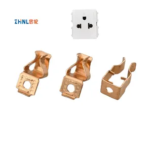 US 3 hole socket insert part plug socket sheet metal power strip switch terminal contact brass electric stamping part connector