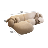 Ensemble de canapé sectionnel carré minimaliste en forme de L de tofu Unique Chesterfield canapé modulaire pieds en bois pour la maison appartements hôtels villas