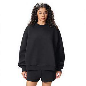 <span class=keywords><strong>Felpa</strong></span> <span class=keywords><strong>Oversize</strong></span> da Donna Personalizzata in Cotone Felpato con Logo Ricamato e Collo Alto - Product Image 3