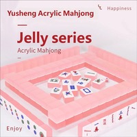 Juego de Mahjong Acrílico de Calidad Profesional de la Serie Jelly de Alta Compatibilidad, Diseño de Agarre Cómodo para Uso Doméstico y Entretenimiento