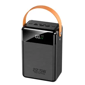 Prix usine 80000mAh PD 22.5W Station d'alimentation à batterie portable Banque d'alimentation à charge rapide avec câble 6 sorties avec lampe à LED