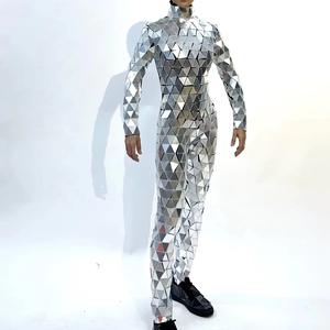 Traje de <span class=keywords><strong>Ballet</strong></span> de rendimiento para hombre, disfraz de espejo, máscara de animal y traje de bailarina brillante metálico para DJs - Product Image 2