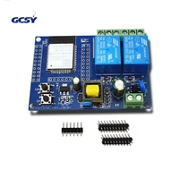 Module de relais double canal ESP32 Wifi BT BLE avec alimentation AC220V, carte de développement secondaire ESP32