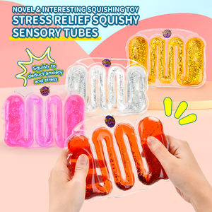 Jouets anti-stress amusants HW, serpent à presser, sac à eau, tube sensoriel pour adultes et enfants, gadgets, 12 pièces par boîte - Product Image 2