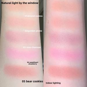 Fleur connaît la chérie ours soie Satin gaufré doux léger Blush velours finition naturel <span class=keywords><strong>facile</strong></span> couleur visage Cookie fard à joues - Product Image 5