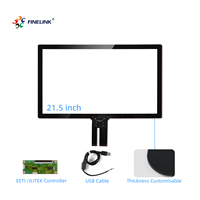 Panel Layar Sentuh Kapasitif PCAP 21,5 Inci Multi-Touch EETI ILITEK USB I2C RS232 untuk Kios POS ATM HMI