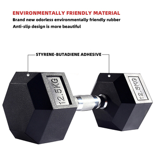 Rubber Coated <strong>Hex</strong> Rubber Encased <strong>Hex</strong> <strong>Dumbbell</strong> <strong>Set</strong> - Product Image 2