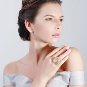 مجوهرات UMCHO وصلت حديثًا خواتم تصميم رائع مجوهرات نسائية ، خاتم تصميم على شكل فطر كبير الحجم - Product Image 6