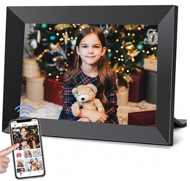 Digital Photo Frame 10.1 Black Plastic Smart Touch Screen LCD WiFi LCD Display Bluetooth Cloud Remote Control Android Frameo